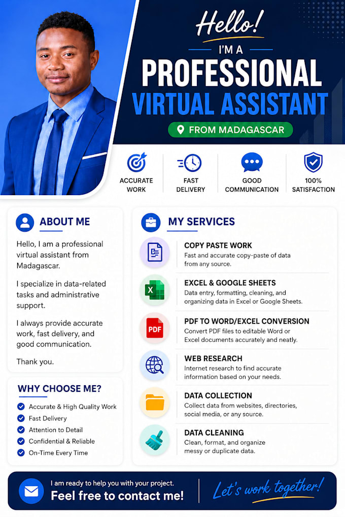 do accurate data entry, copy paste, web research and excel work