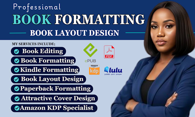 do book formatting for ebook and printing, book layout formatting
