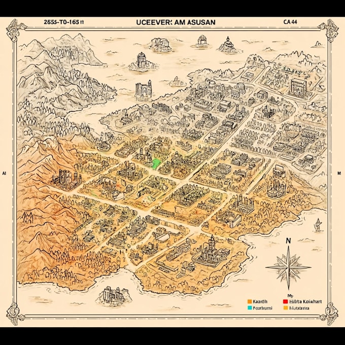 create campground resort map illustration