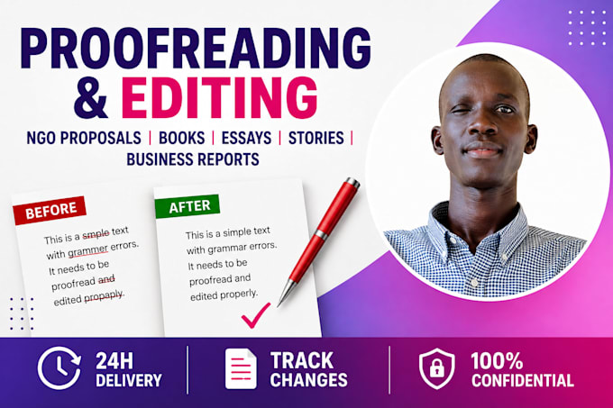 proofread and edit ngo grant proposals, essays, and books