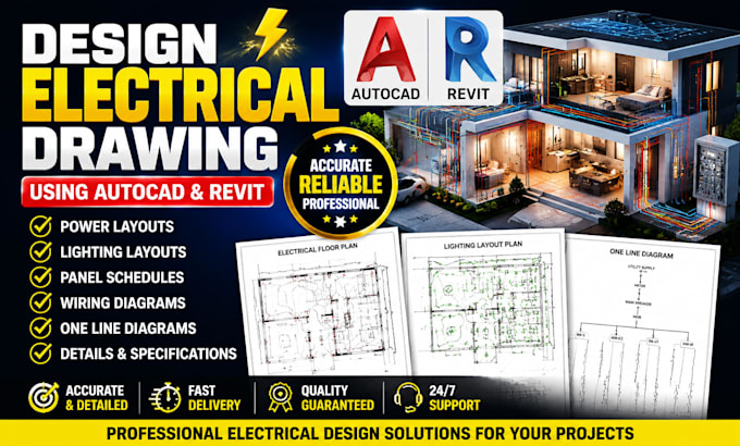 design electrical drawing using autocad and revit