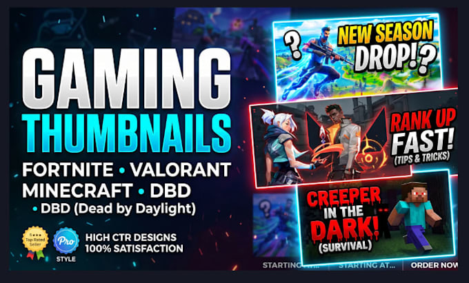 create fortnite valorant dbd horror gaming thumbnail design