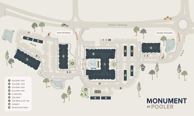 draw a clean, custom vector site plan or street map