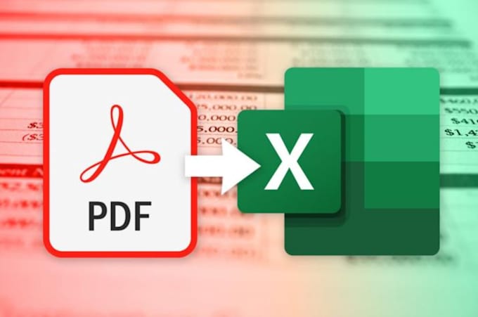convert PDF to excel, PDF to word, or data entry