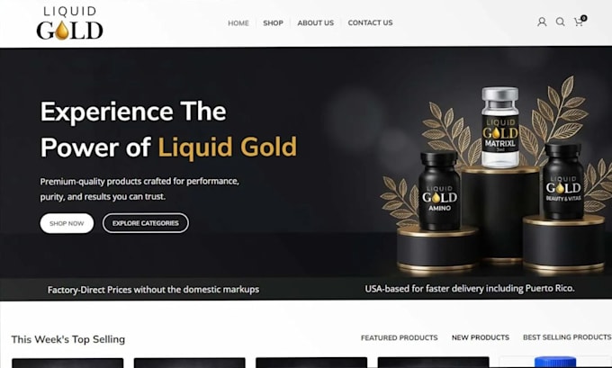 build peptide website woocommerce peptide supplement website peptide store