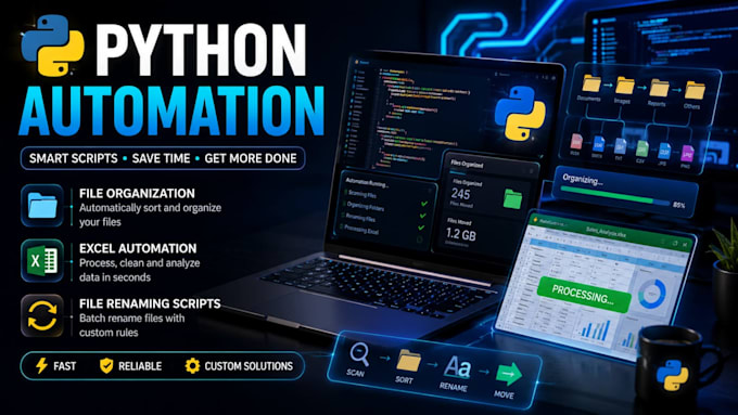 create python file automation and file organizer scripts