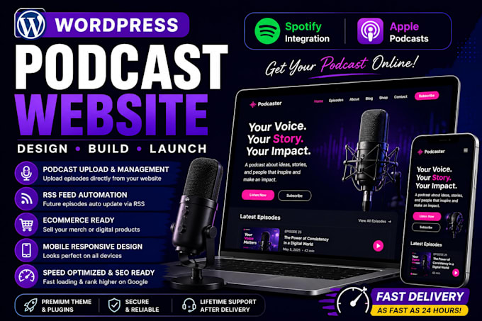 create your attractive podcast website