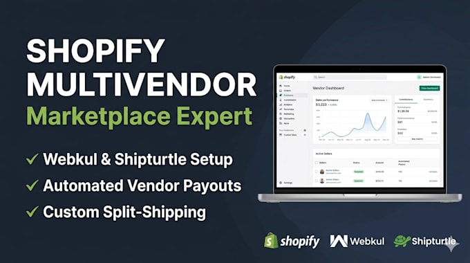 setup shopify multivendor marketplace store using webkul, shipturtle, garnet