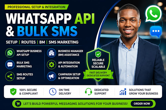 create whatsapp API, SMS gateway, routing, and marketing systems