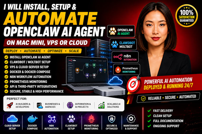 install, setup, and automate openclaw ai agent on mac mini, vps, or cloud