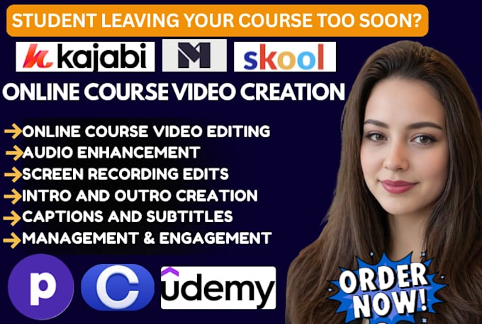 edit engaging online course videos for thinkific skool and elearning platforms