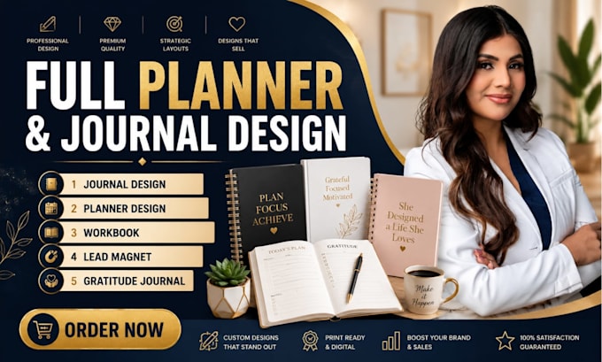 design professional journal, planner and notebook