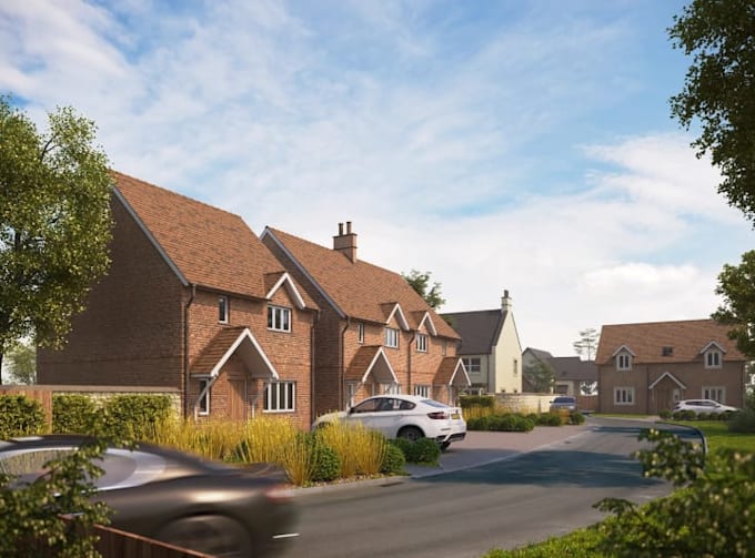 construct community building,uk house 3d visual,residential detached home render