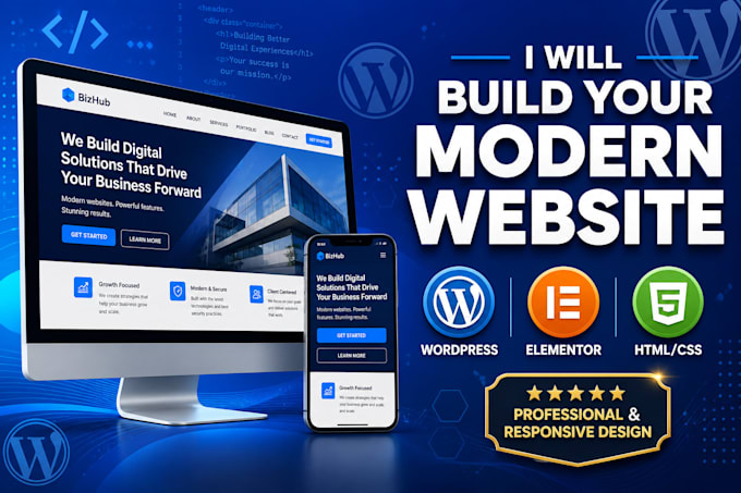 design a professional wordpress elementor or HTML website