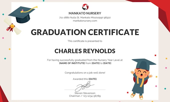 make high school, college, university diploma and certificate template