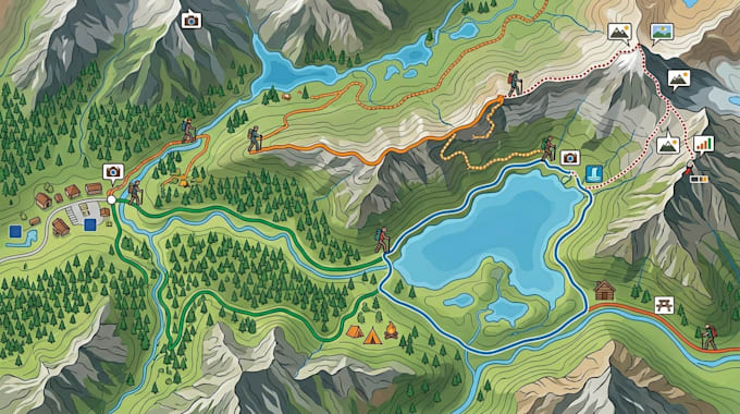 create custom trail map, hiking guides and location map