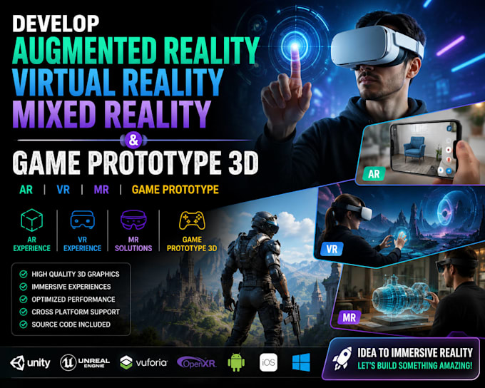 developunity augmented reality virtual reality mixed reality and game prototype