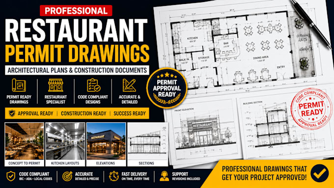 design restaurant permit drawings architectural plans and construction documents