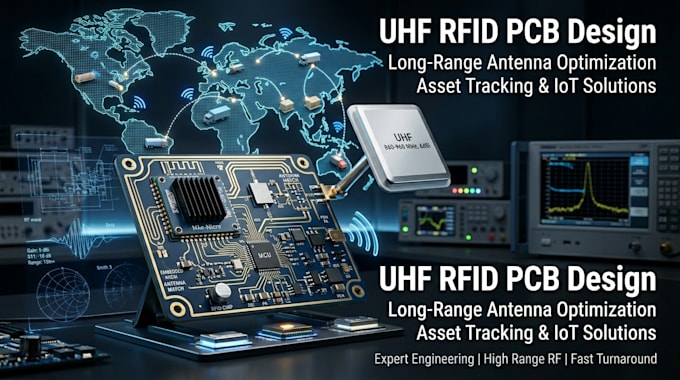 design uhf rfid pcb with long range antenna tracking design