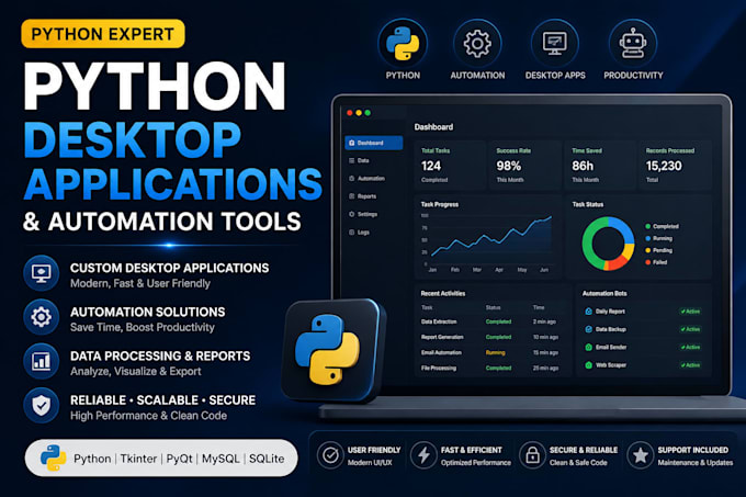 develop python desktop applications and automation tools