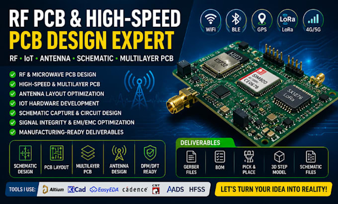 design rf pcb antenna iot esp32 high speed pcb and schematic