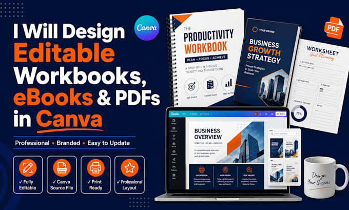 design editable workbooks, ebooks and pdfs in canva