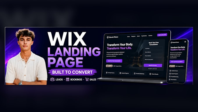 design wix landing page, wix sales page and landing page design