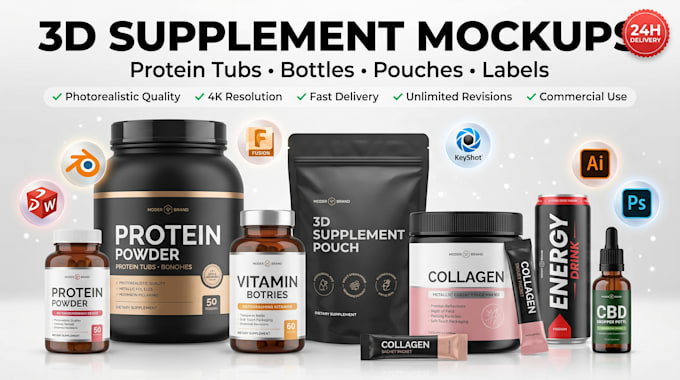 3d product design 3d packaging mockup 3d product rendering for supplement label