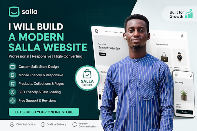 build a salla website, zid store, or islamic shop