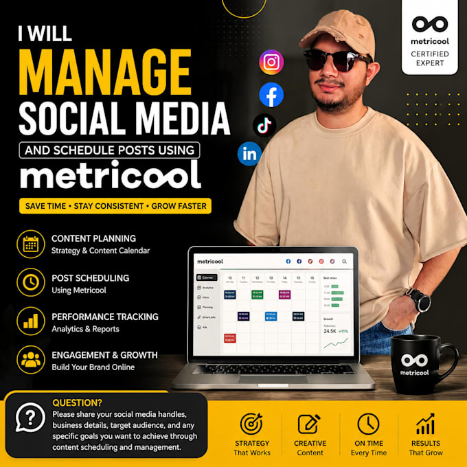 manage social media and schedule posts using metricool