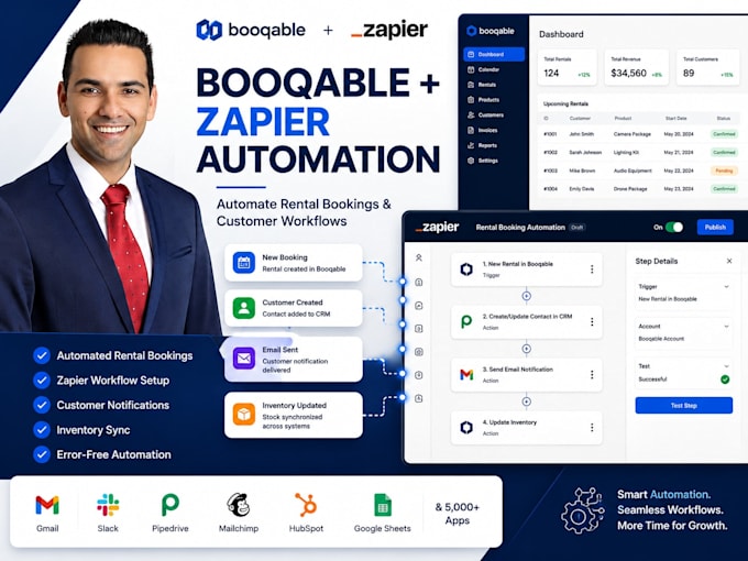 setup booqable zapier rental booking automation workflow