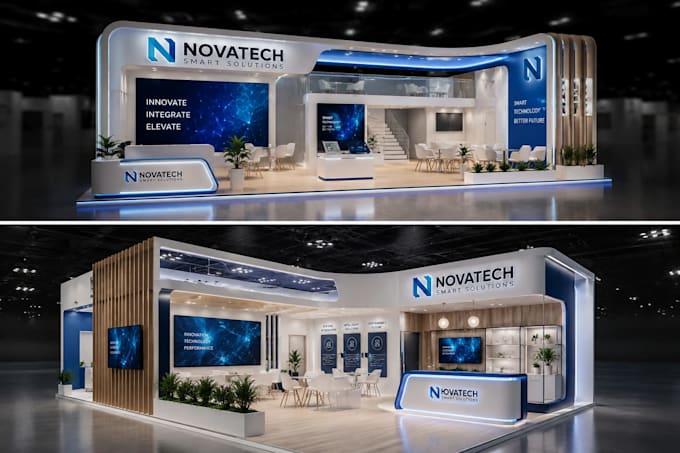 do 3d booth design and redesign and 3d booth update for exhibition refresh