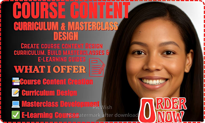 create online course content curriculum and masterclass design for elearning