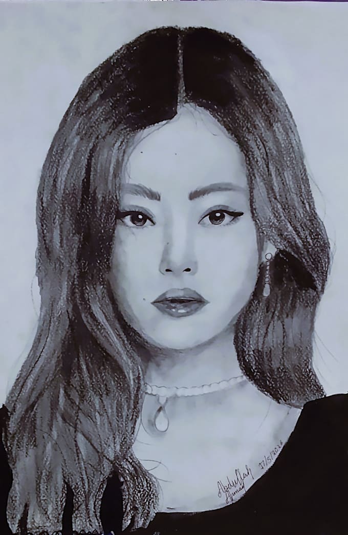 create a detailed hand drawn portrait sketch