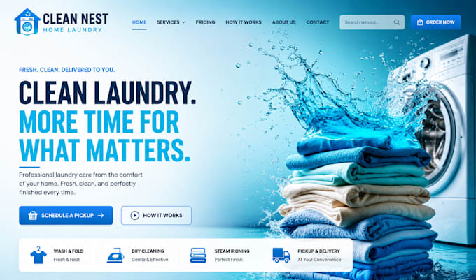 fix create squarespace dry cleaners website laundry website home cleaning site