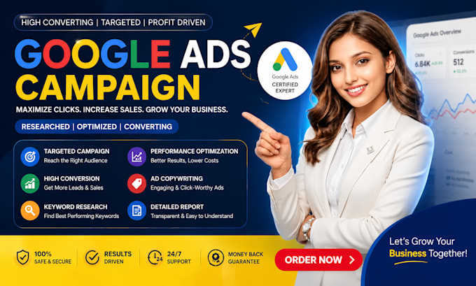 setup and manage google ads campaign, ppc adwords as your ads manager