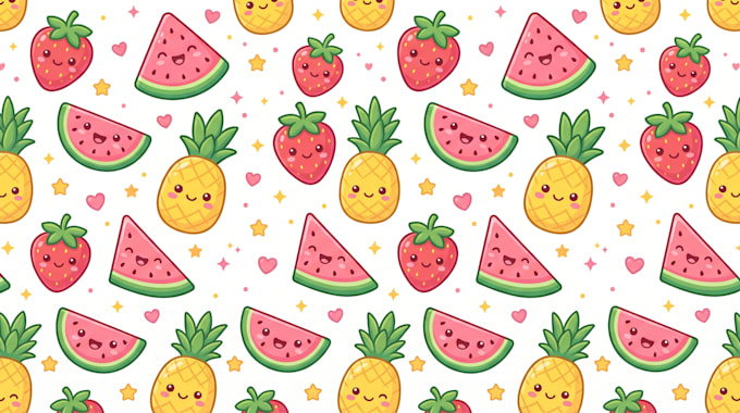 create seamless cartoon fruit designs for fabric