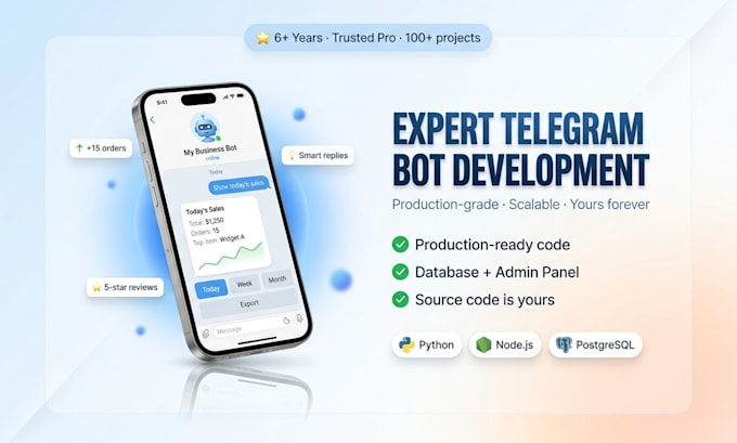 develop a powerful telegram bot for your business with admin panel