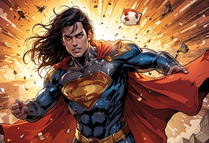 create marvel style superhero artwork