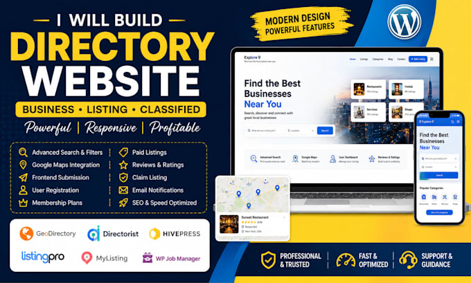 create business directory website via geodirectory and other