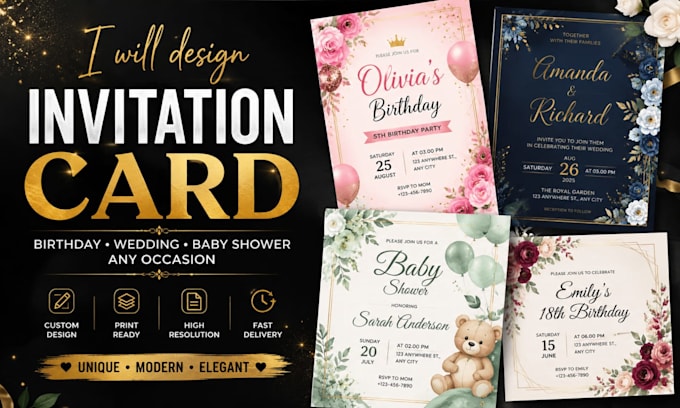 design editable birthday invitation cards in canva