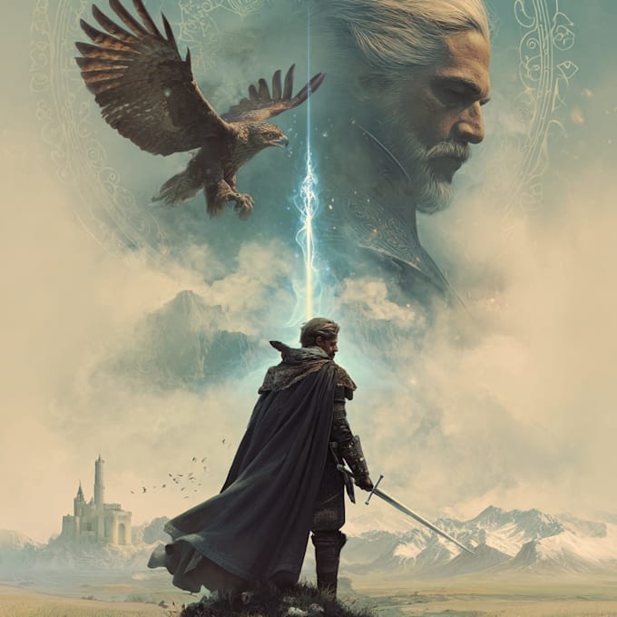 create illustrated fairytale book cover