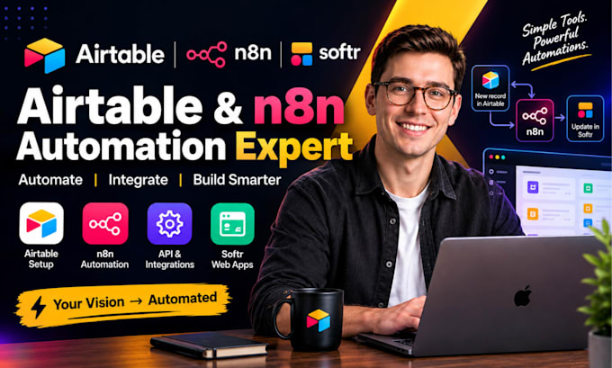 setup airtable database n8n automation airtable automation airtable softr expert