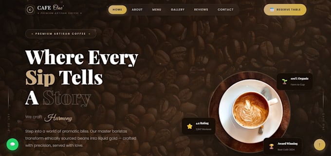 build a modern responsive cafe or restaurant website