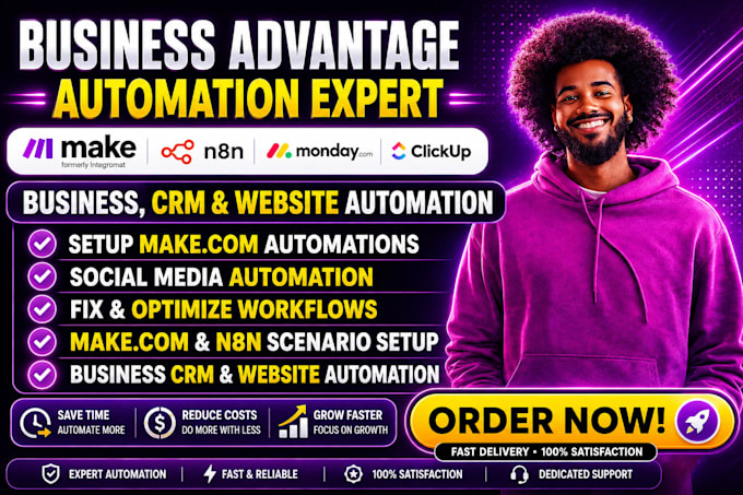 fix make com, setup make com automation, social media automation, make scenario