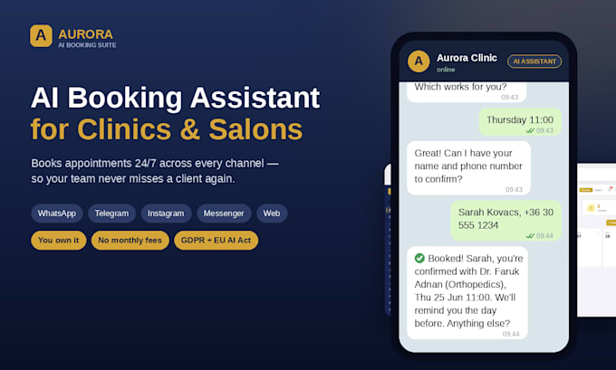 build an ai booking assistant and admin panel for your clinic or salon