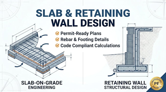 do slab on grade engineering and retaining wall structural design