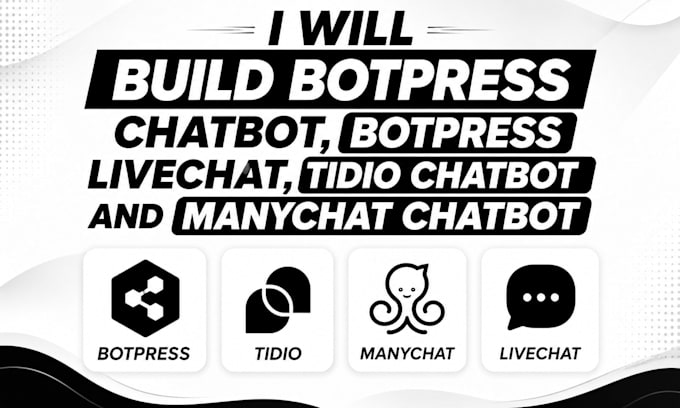 build botpress chatbot, botpress livechat, tidio chatbot and manychat chatbot