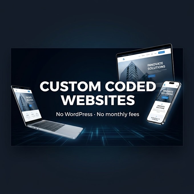 create a complete custom coded website, responsive and SEO ready