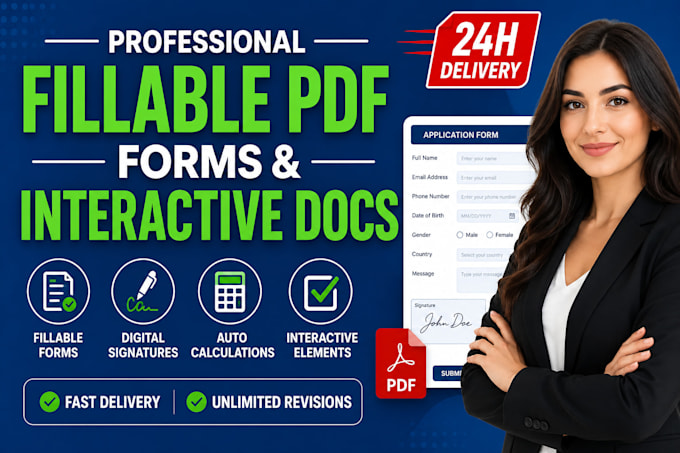 create professional fillable PDF forms and interactive PDF documents